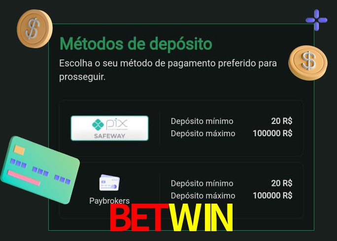 O cassino BETWIN oferece uma grande variedade de métodos de pagamento